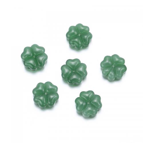 Fashion Glass Beads, Four Leaf Clover, DIY, more colors for choice, 10x5mm, Hole:Approx 1mm, Approx 100PCs/Bag, Sold By Bag