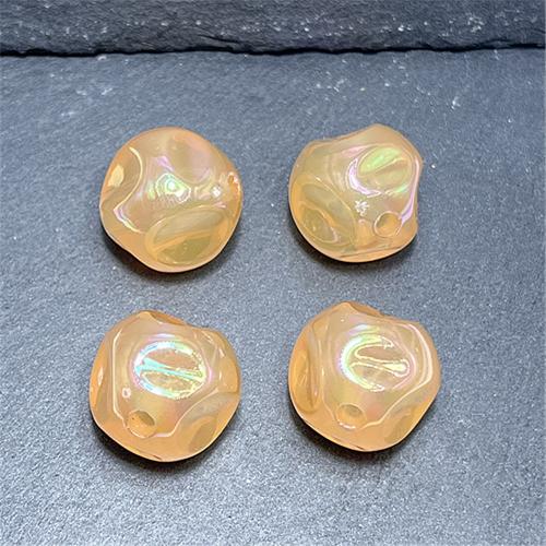 Plated Acrylic Beads, UV plating, DIY, more colors for choice, 15.80x14.72mm, Hole:Approx 2.92mm, Approx 100PCs/Bag, Sold By Bag
