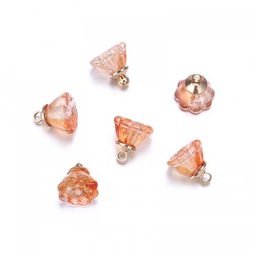 Fashion Glass Beads with Zinc Alloy Lotus Seedpod gold color plated DIY Approx 2mm Sold By Bag
