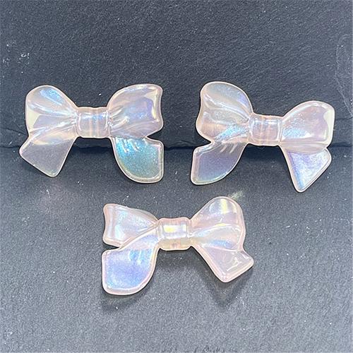 Plated Acrylic Beads, Bowknot, UV plating, DIY & luminated, more colors for choice, 31.48x24.13mm, Hole:Approx 2.32mm, Approx 100PCs/Bag, Sold By Bag