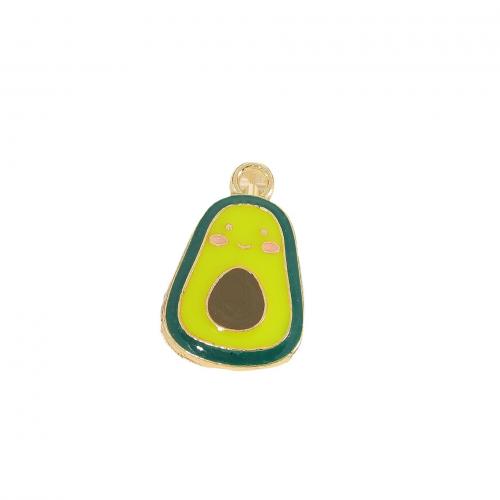 Tibetan Style Enamel Pendants, Avocado, plated, DIY, more colors for choice, 19.60x12.80x2.20mm, Sold By PC