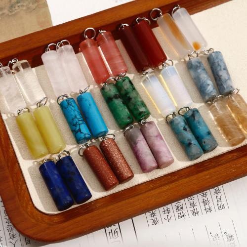 Gemstone Pendants Jewelry Natural Stone Column DIY Sold By PC