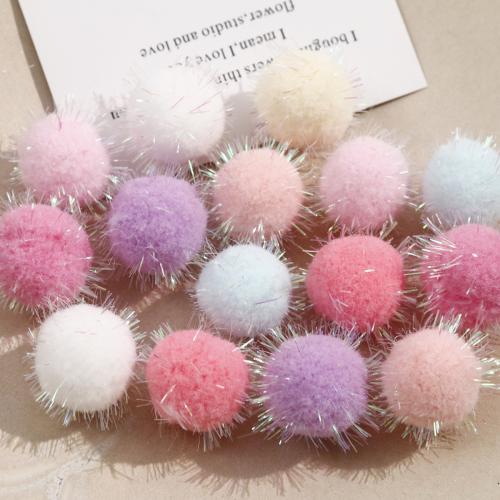 Hair Accessories DIY Findings, Plush, Round, more colors for choice, 25mm, Sold By PC