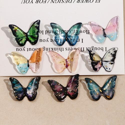 Hair Accessories DIY Findings, Resin, Butterfly, epoxy gel, more colors for choice, 25x100mm, Sold By PC