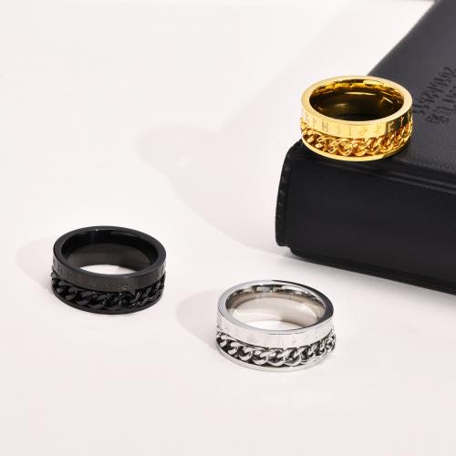 Rozsdamentes acél Finger Ring, 304 rozsdamentes acél, galvanizált, divat ékszerek & különböző méretű a választás & az ember, több színt a választás, nikkel, ólom és kadmium mentes, Wide:8mm, Által értékesített PC