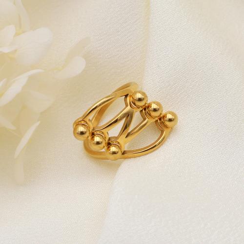 Titanium Steel Finger Ring plated & for woman & hollow gold nickel lead & cadmium free mm Sold By PC