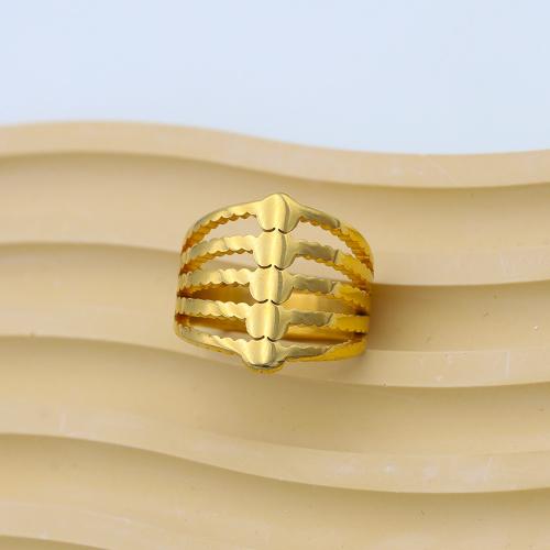 Anillo de dedo de Titantium Acero, Partículas de acero, chapado, diverso tamaño para la opción & para mujer & hueco, dorado, libre de níquel, plomo & cadmio, width:18mm, Vendido por UD