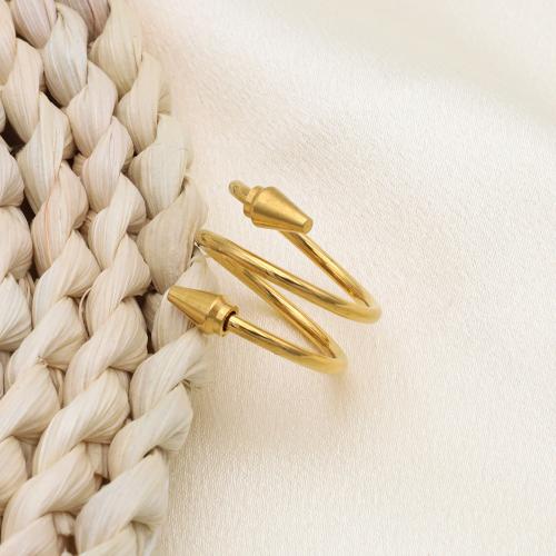 Titanium Steel Finger Ring plated & for woman gold nickel lead & cadmium free mm Sold By PC