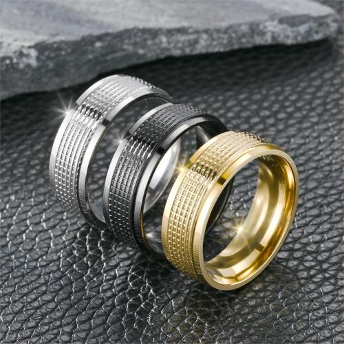 Titan Edelstahl Ringe, Titanstahl, plattiert, unisex & verschiedene Größen vorhanden, keine, frei von Nickel, Blei & Kadmium, width:8mm,thickness:2mm, verkauft von PC