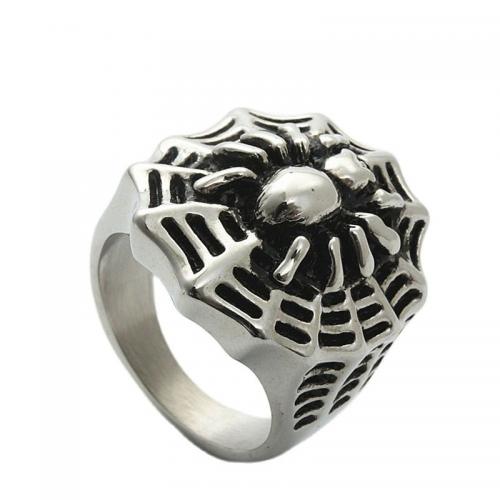 Палец кольцо из нержавеющей стали, Нержавеющая сталь 304, полированный, Мужская & разный размер для выбора, серебряный, продается PC