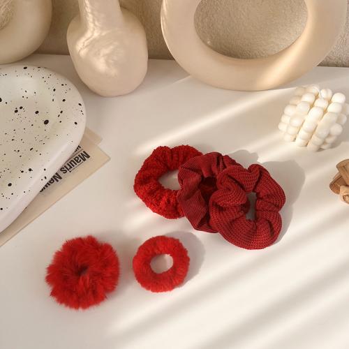 Hair Scrunchies, Cloth, fashion jewelry & different styles for choice & for woman, red, Sold By PC