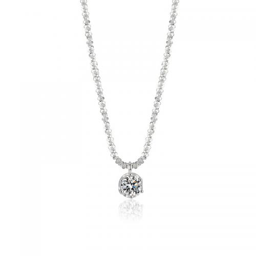 925er Sterling Silber Halskette, mit Verlängerungskettchen von 2inch, rund, Modeschmuck & für Frau & mit Strass, keine, Länge:ca. 15.7 ZollInch, verkauft von PC