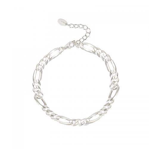 925 Sterling Silver Bracelet with 1.2inch extender chain fashion jewelry & for woman silver color Length Approx 6.3 Inch Sold By PC