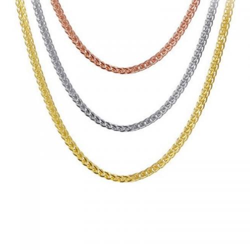 Argent sterling 925 collier, Placage, chaîne chopin & unisexe & styles différents pour le choix, Vendu par PC