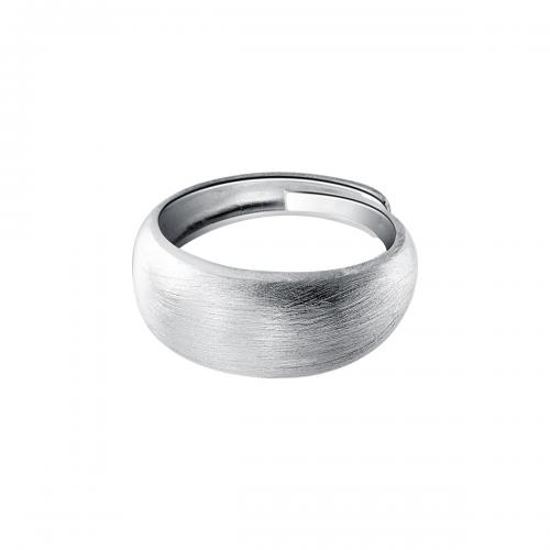 Серебро 925 пробы Манжеты палец кольцо, регулируемый & Матовый металлический эффект & Женский, серебряный, размер:6-8, продается PC