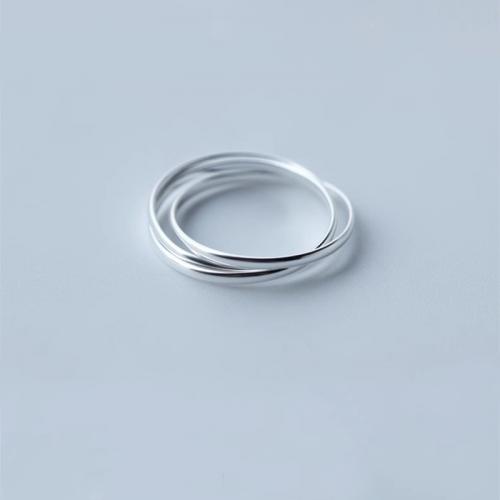 925 Sterling Silver Finger Ring three layers & for woman silver color Sold By PC