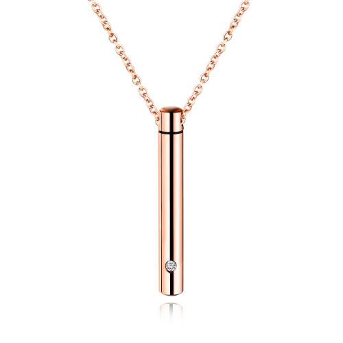 Kremering Smycken Aska Urn Halsband, 304 rostfritt stål, kan öppna och sätta i något & Unisex, fler färger för val, Längd 50 cm, Säljs av PC