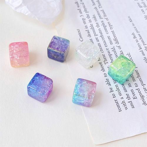 Acrylic Jewelry Beads Square DIY 14.50mm Sold By Bag