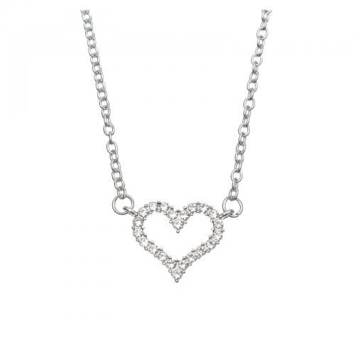 Stainless Steel Jewelry Necklace, 304 Stainless Steel, with 5cm extender chain, fashion jewelry & for woman & with rhinestone & hollow, original color, Length:40 cm, Sold By PC