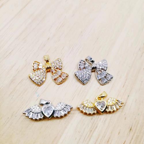 Cubic Zirconia Micro Pave Brass Pendant, plated, DIY & different styles for choice & micro pave cubic zirconia, more colors for choice, nickel, lead & cadmium free, Sold By PC