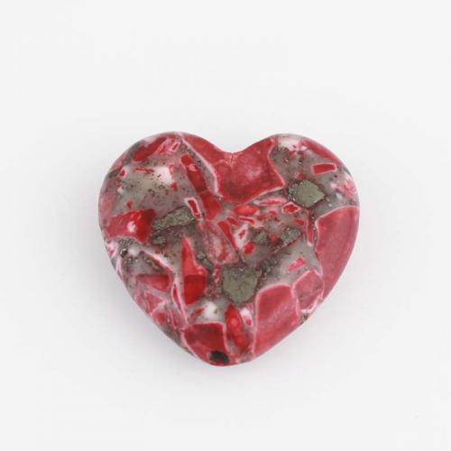 Perles d'espacement Bijoux, Magnésite, coeur, DIY, couleurs mélangées, 20x19.40x6.22mm, Vendu par PC