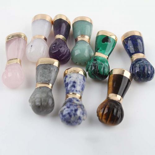 Gemstone Pendants Jewelry, with Brass, gold color plated, DIY, more colors for choice, 14x42.50mm, Sold By PC