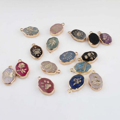 Gemstone Pendants Jewelry with Brass gold color plated fashion jewelry & DIY Sold By PC