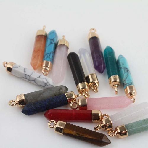 Gemstone Pendants Jewelry, with Brass, Conical, gold color plated, fashion jewelry & DIY, more colors for choice, 29.50x16mm, Sold By PC