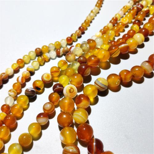 Natürliche Streifen Achat Perlen, rund, DIY & verschiedene Größen vorhanden, gemischte Farben, verkauft per ca. 36-38 cm Strang