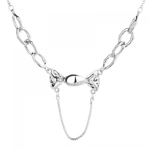 Brass Necklace, with 1.97inch extender chain, Candy, fashion jewelry & for woman, nickel, lead & cadmium free, Length:Approx 15.75 Inch, Sold By PC