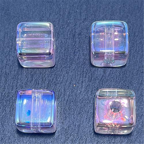 Plated Acrylic Beads Square UV plating DIY 13.54mm Approx 3.66mm Approx Sold By Bag