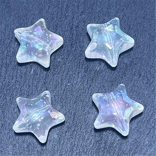 Plated Acrylic Beads, Star, UV plating, DIY, more colors for choice, 18.57mm, Hole:Approx 2.36mm, Approx 100PCs/Bag, Sold By Bag