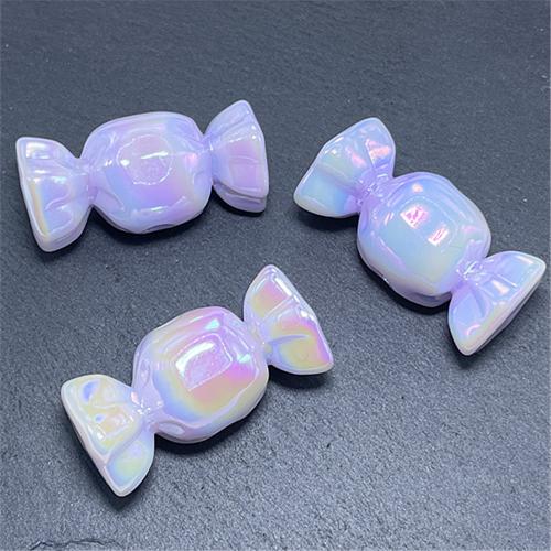Plated Acrylic Beads, Candy, UV plating, DIY & luminated, more colors for choice, 31.19x15.09mm, Hole:Approx 3.7mm, Approx 100PCs/Bag, Sold By Bag