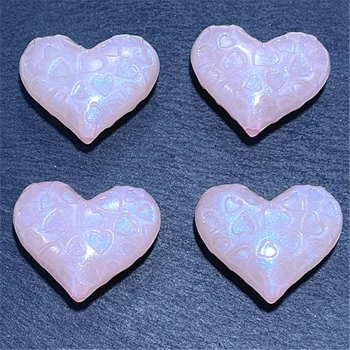 Acrylic Jewelry Beads, Heart, DIY & luminated, more colors for choice, 29.13x24.54mm, Hole:Approx 2.41mm, Approx 115PCs/Bag, Sold By Bag