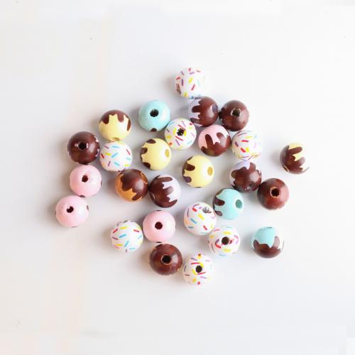 Wood Beads, Schima Superba, Round, DIY & different designs for choice, more colors for choice, 16mm, Sold By Pair