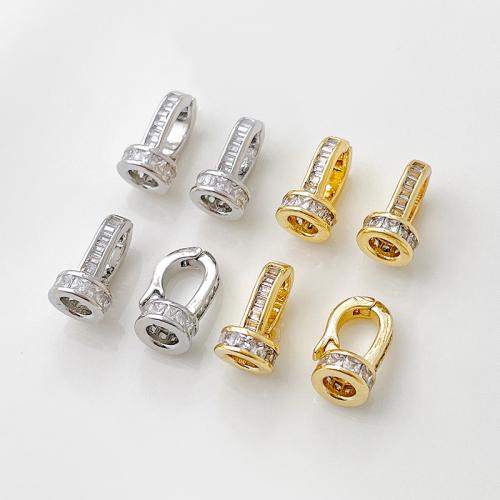 Brass Jewelry Clasps plated DIY & micro pave cubic zirconia nickel lead & cadmium free Sold By PC