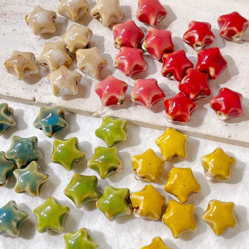 Porslin Smycken Pärlor, Star, DIY, fler färger för val, 15x15mm, Säljs av PC
