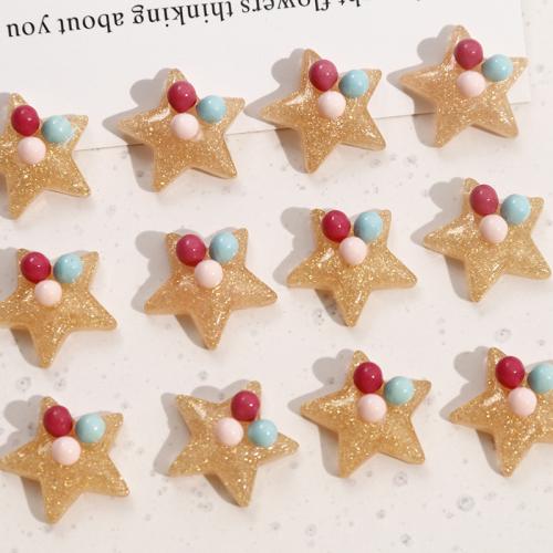 Hair Accessories DIY Findings Resin Star yellow Sold By PC