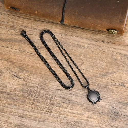 Stainless Steel Jewelry Necklace 304 Stainless Steel plated fashion jewelry & for man black nickel lead & cadmium free Length Approx 60 cm Sold By PC