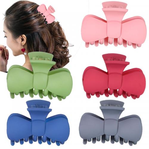 Hair Claw Clips, Polystyrene, Bowknot, stoving varnish, for woman, more colors for choice, 80x45x55mm, Sold By PC