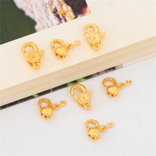 Brass Lobster Clasp, plated, DIY & different styles for choice, golden, Sold By PC
