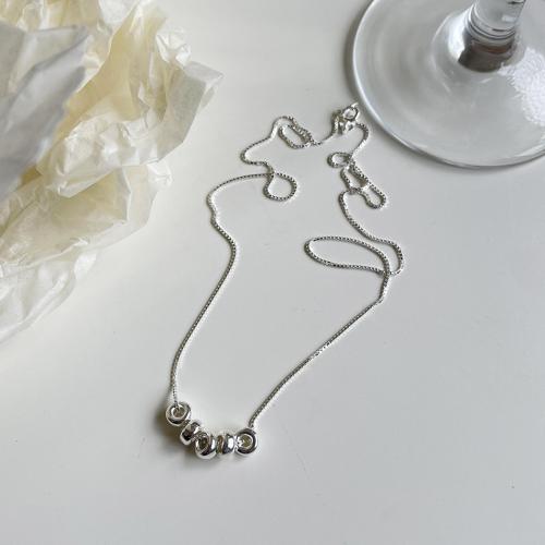 925 Sterling Silver Necklace, fashion jewelry & for woman, silver color, Length:Approx 16 Inch, Sold By PC