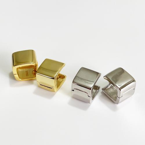 925er Sterling Silber Hebel Rückseiten Ohrring, Quadrat, plattiert, Koreanischen Stil & für Frau, keine, 10mm, verkauft von Paar