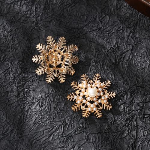 Jewelry Accessories, Tibetan Style, with Plastic Pearl, Snowflake, DIY, golden, nickel, lead & cadmium free, 44x44mm, Sold By PC