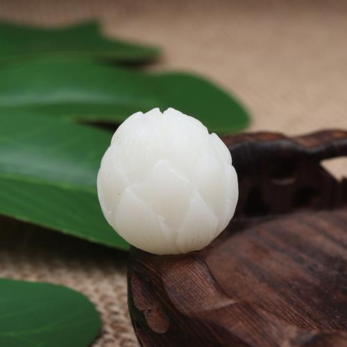 Resin Jewelry Beads Carved DIY white Sold By Bag