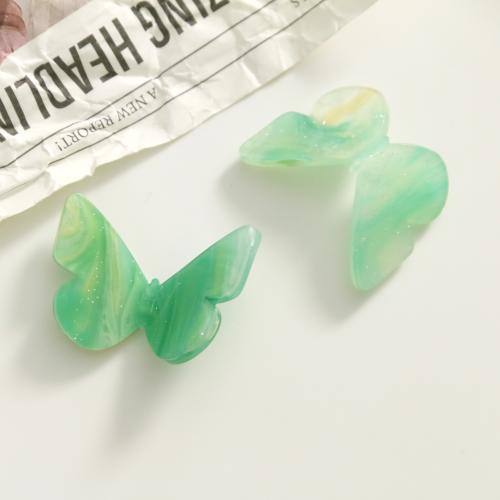 Mobile Phone DIY Decoration, Acrylic, Butterfly, more colors for choice, 30x22mm, 100PCs/Bag, Sold By Bag