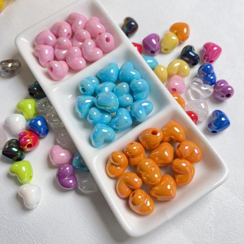 Perle acrylique, coeur, DIY, plus de couleurs à choisir, 13x15mm, 10PC/sac, Vendu par sac
