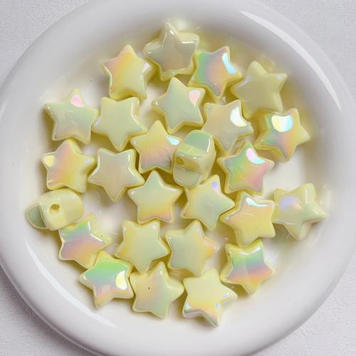Plated Acrylic Beads, Star, UV plating, DIY, more colors for choice, 21mm, Hole:Approx 4mm, 10PCs/Bag, Sold By Bag