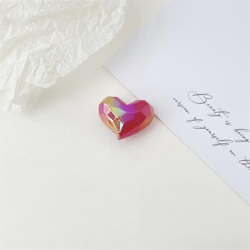 Plated Acrylic Beads Heart UV plating DIY 34.50mm Sold By Bag