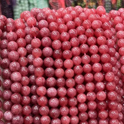 gefärbte Jade Perle, rund, DIY & verschiedene Größen vorhanden, rot, verkauft von Strang